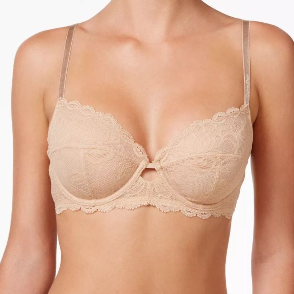 Calvin Klein Bare Nude Seductive Comfort Unlined Lace Full Coverage Bra